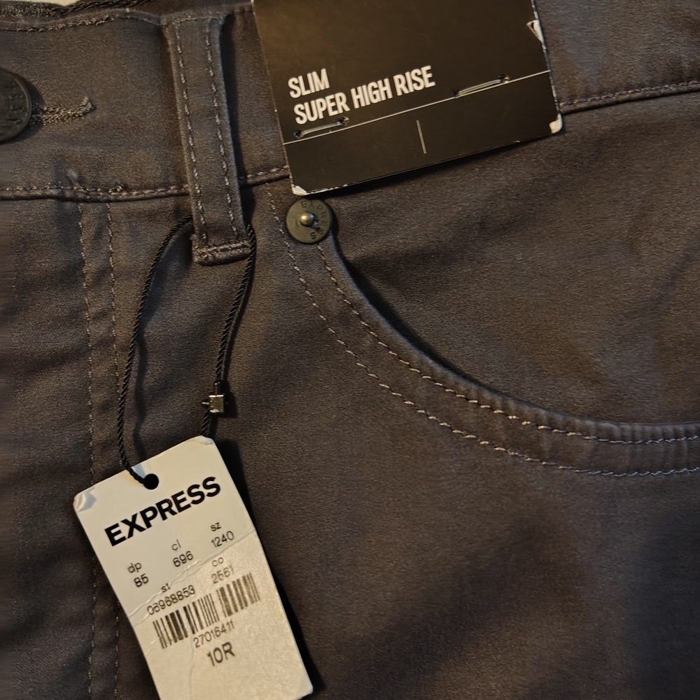Express Charcoal Slim Super High Rise Jeans New With Tags - Picture 3 of 7